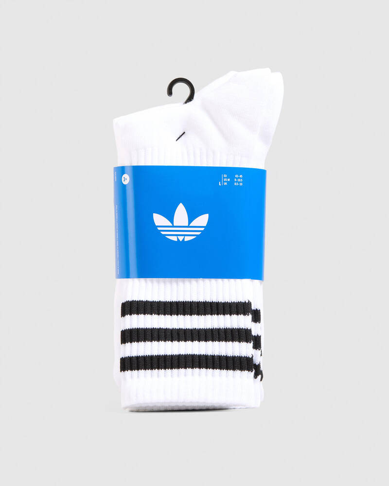 adidas 3 Stripe Crew Socks 3 Pack for Mens