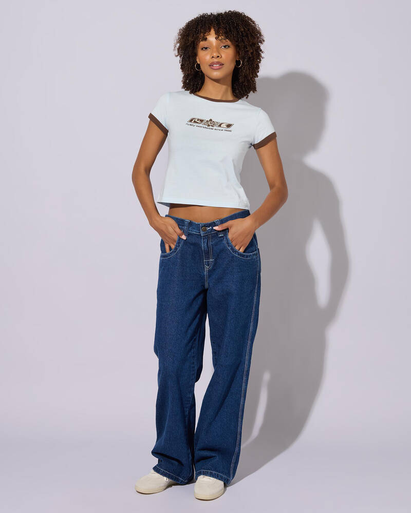 Rusty Snapper Contrast Ringer Mini T-Shirt for Womens