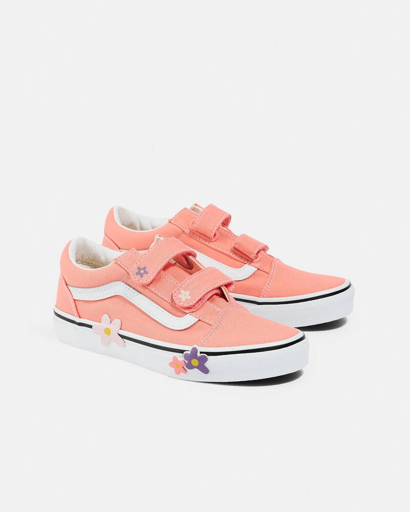 Vans Girls' Old Skool V Flower Shoes for Womens