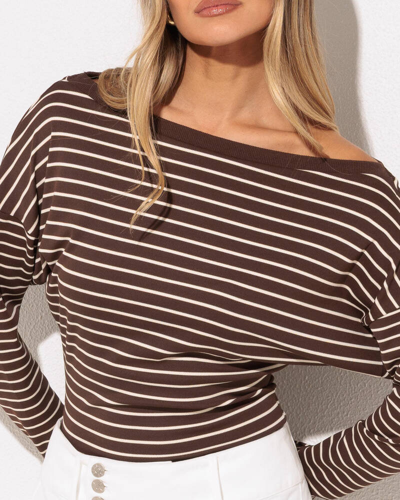 Mooloola Val Stripe Longsleeve Top for Womens