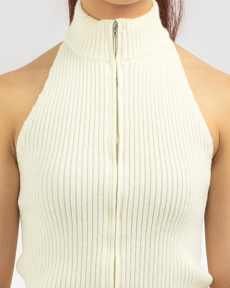 Thanne Curious Double Zip Knit Top for Womens