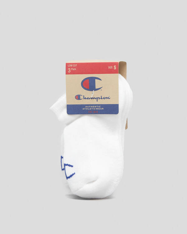 Champion Toddlers' C Logo Low Cut Socks 3 Pack for Mens