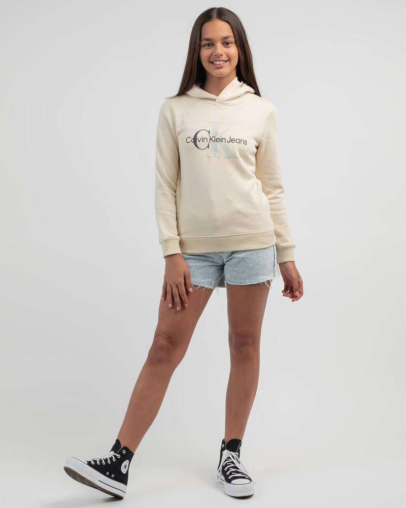 Calvin Klein Girls' Mixed Monogram Hoodie for Womens