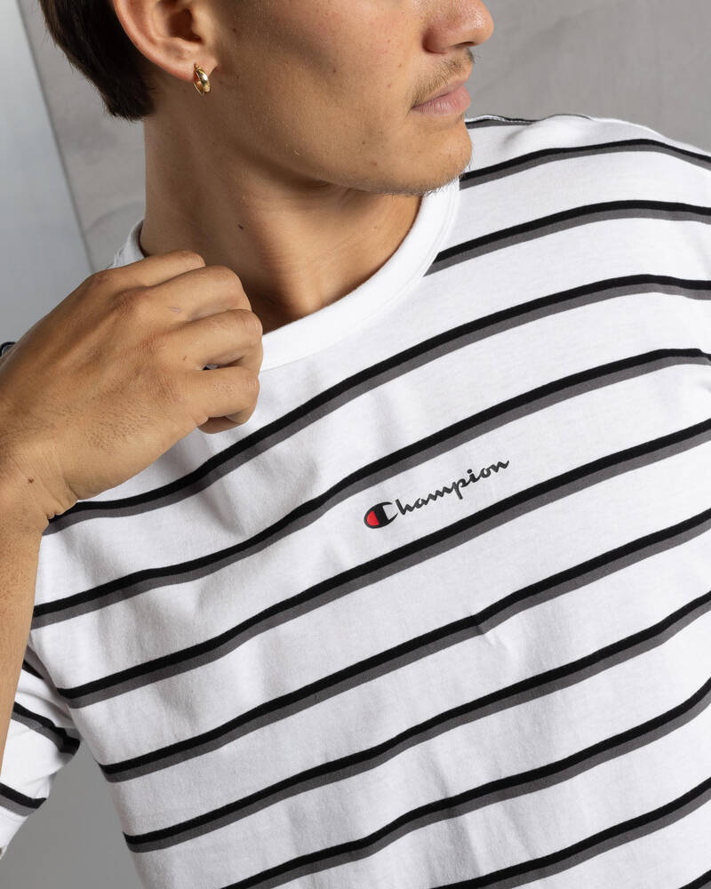 Champion Logo Stripe T-Shirt for Mens