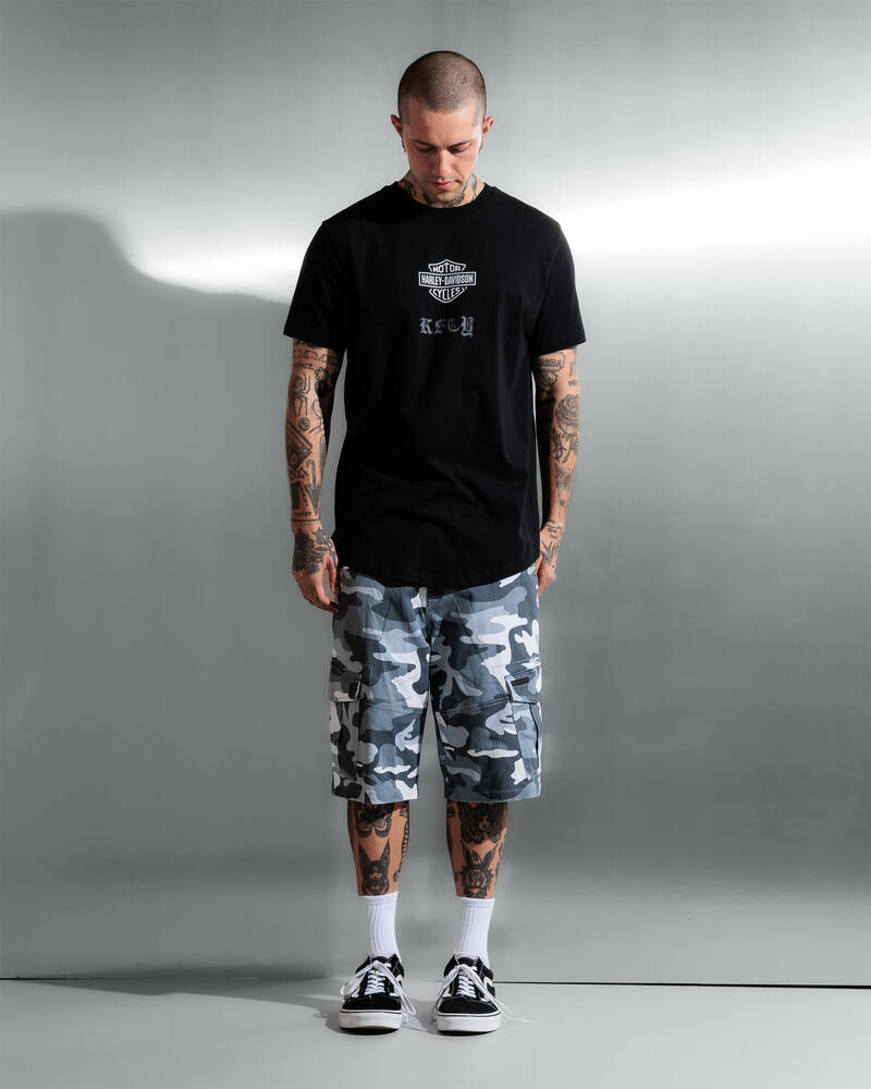 Kiss Chacey Harley-Davidson Carve Duel Curved T-Shirt for Mens