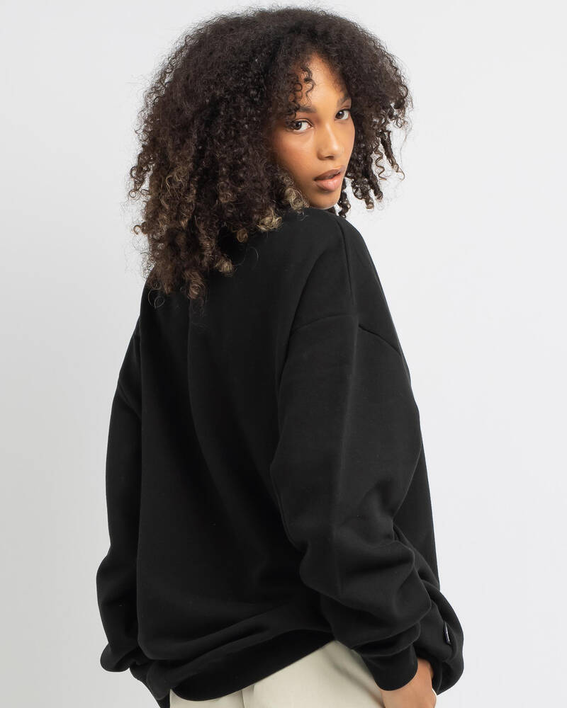 Shop Stussy Stock Boyfriend Sweatshirt In Black Fast Shipping