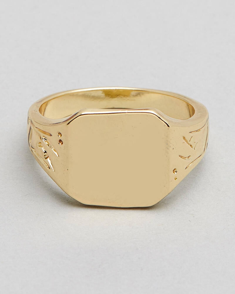 REPUBLIK Gold Signet Ring for Mens