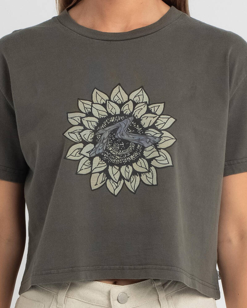 Rusty Sunflower Cropped T-Shirt for Womens