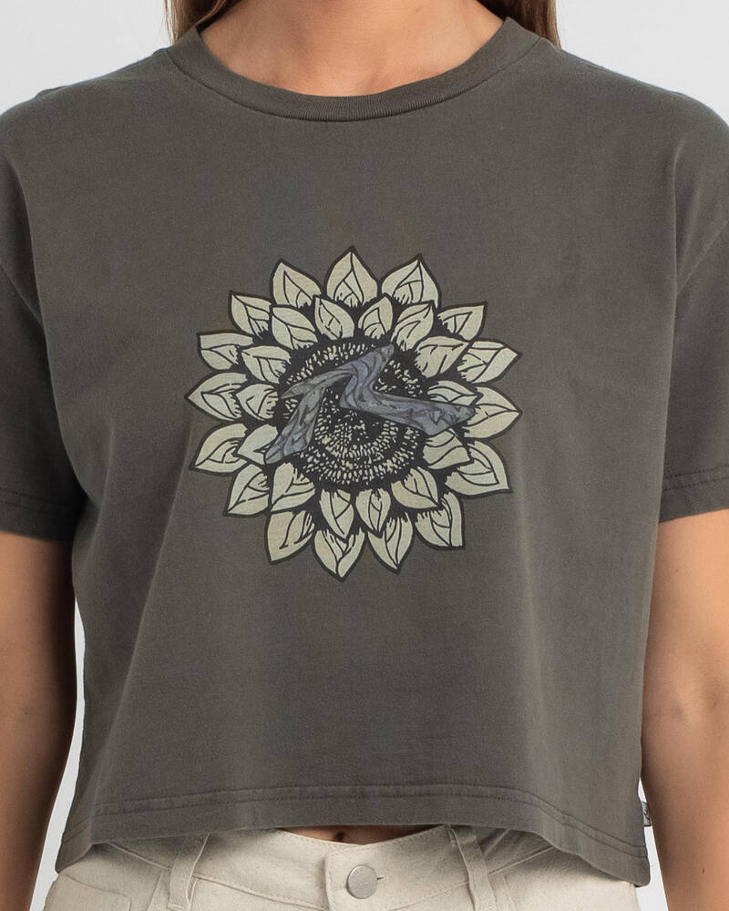 Rusty Sunflower Cropped T-Shirt for Womens