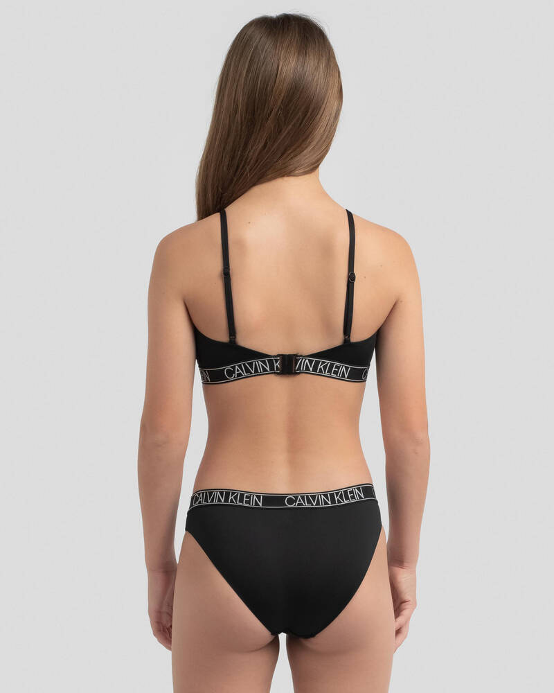 Calvin Klein Girls' Core Logo Tape Triangle Bikini Set for Womens