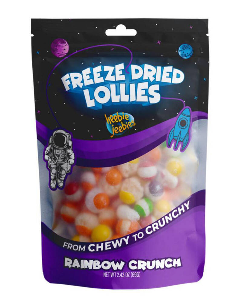 Heebie Jeebies Mini Freeze Dried Rainbow Crunch Lollies for Unisex