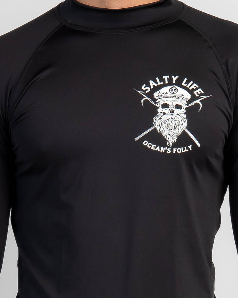 Salty Life Marauder Long Sleeve Rash Vest for Mens