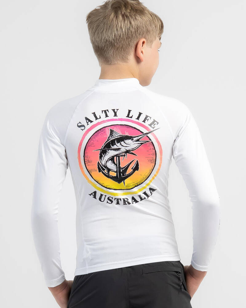 Salty Life Boys' Abstract Long Sleeve Rash Vest for Mens
