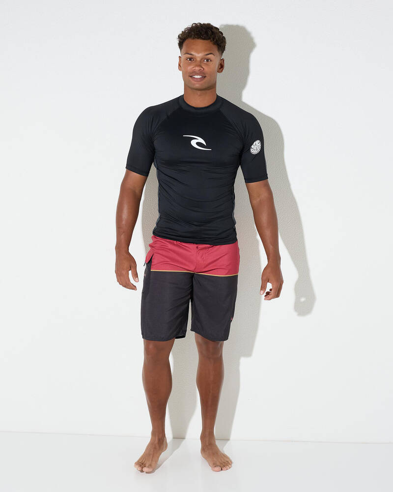 Rip Curl Waves Short Sleeve Rash Vest for Mens