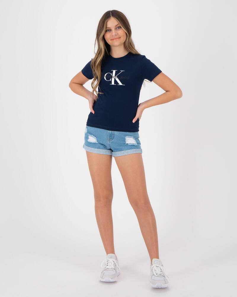 Calvin Klein Girls' Monogram Logo T-Shirt for Womens