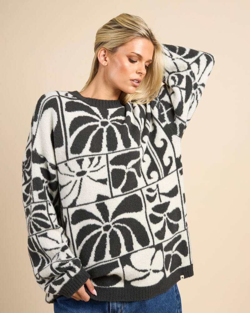 Rip Curl AOTS-TY Williams Oceanic Jacquard Crew Knit Sweater for Womens