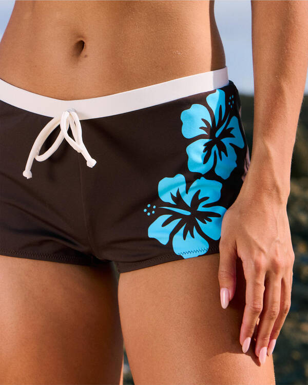 Topanga Hibiscus Hut Swim Shorts for Womens