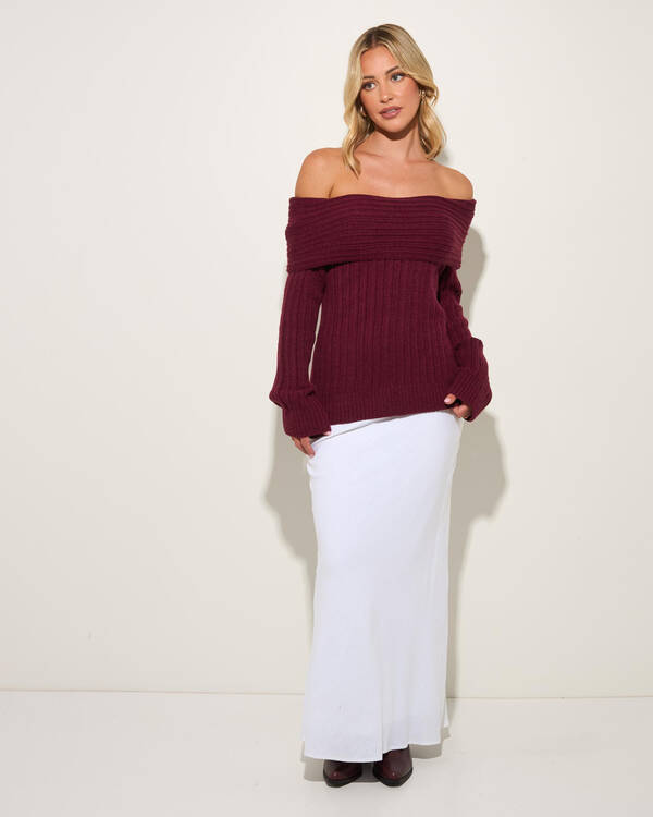 Ava And Ever Percy Off Shoulder Knit Top for Womens