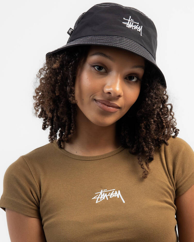 Stussy Contrast Graffiti Bucket Hat for Womens