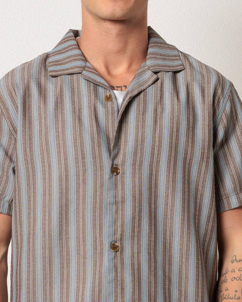 Rhythm Vacation Stripe Short Sleeve Shirt for Mens