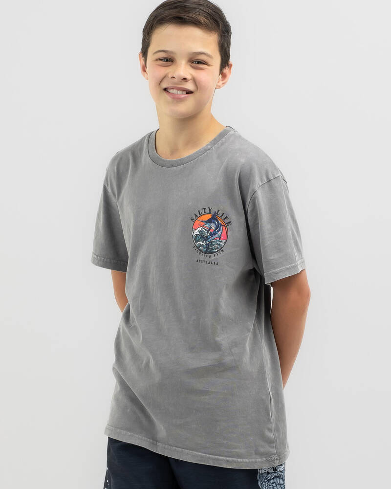 Salty Life Boys' Fighting Fish T-Shirt for Mens