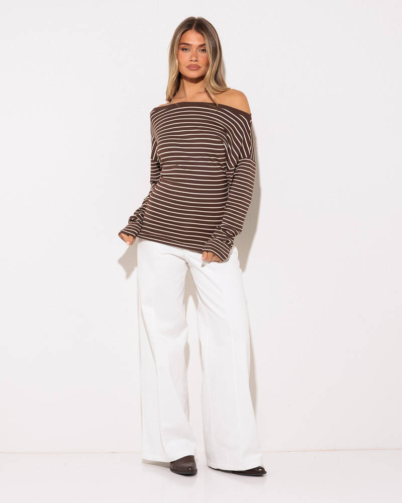 Mooloola Val Stripe Longsleeve Top for Womens