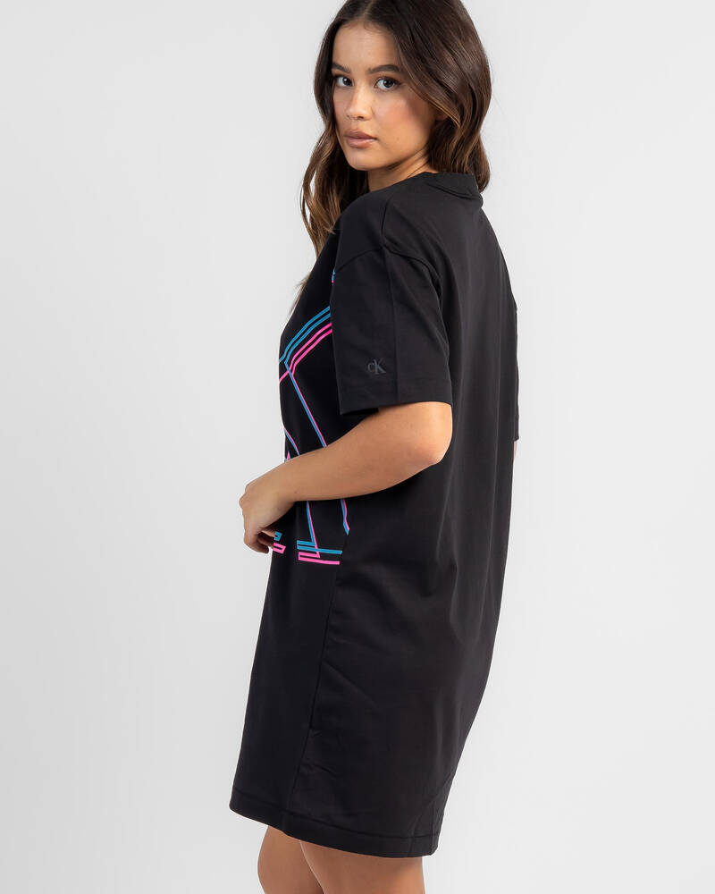 Calvin Klein Illuminated BF T-Shirt Dress for Womens