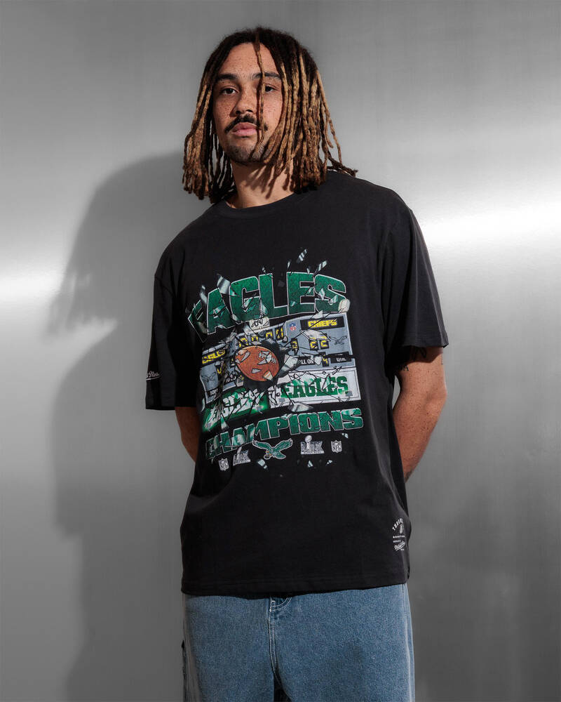 Mitchell & Ness Eagles Smashed Scoreboard T-Shirt for Mens