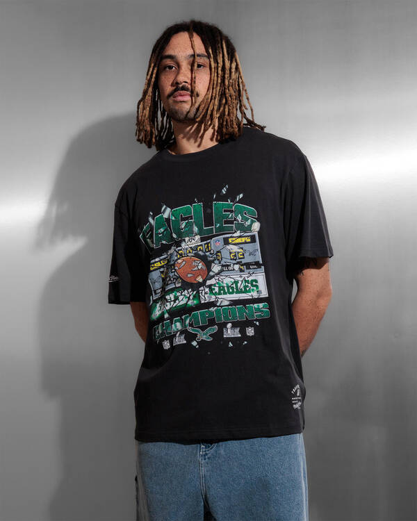 Mitchell & Ness Eagles Smashed Scoreboard T-Shirt for Mens