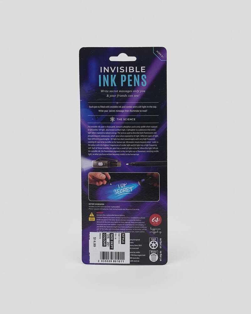 Get It Now Invisible Ink Pen with UV Light for Unisex