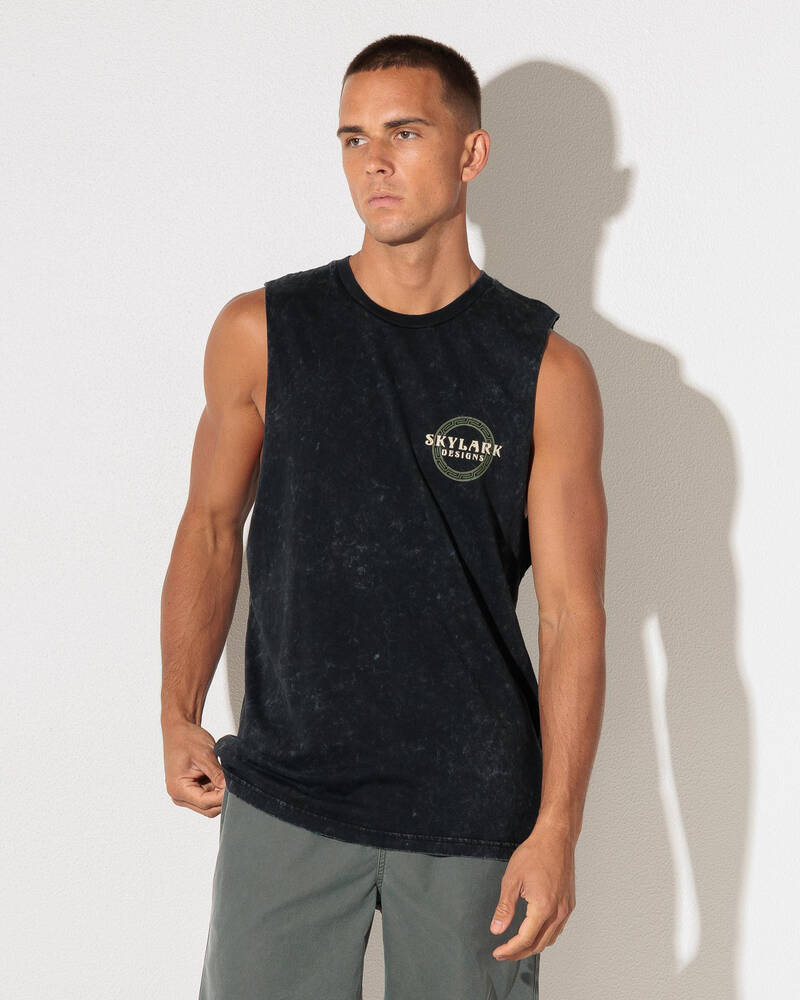 Skylark Striped Oni Muscle Tank for Mens