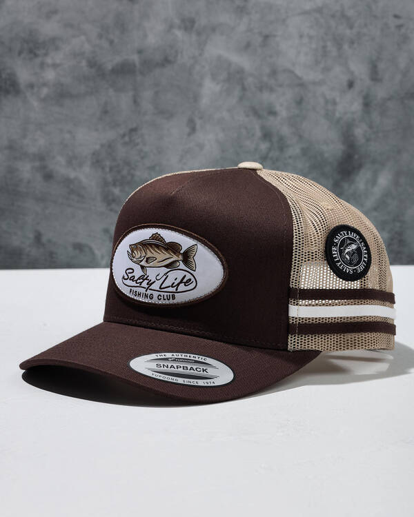 Salty Life Fishing Club Tall Trucker Cap for Mens