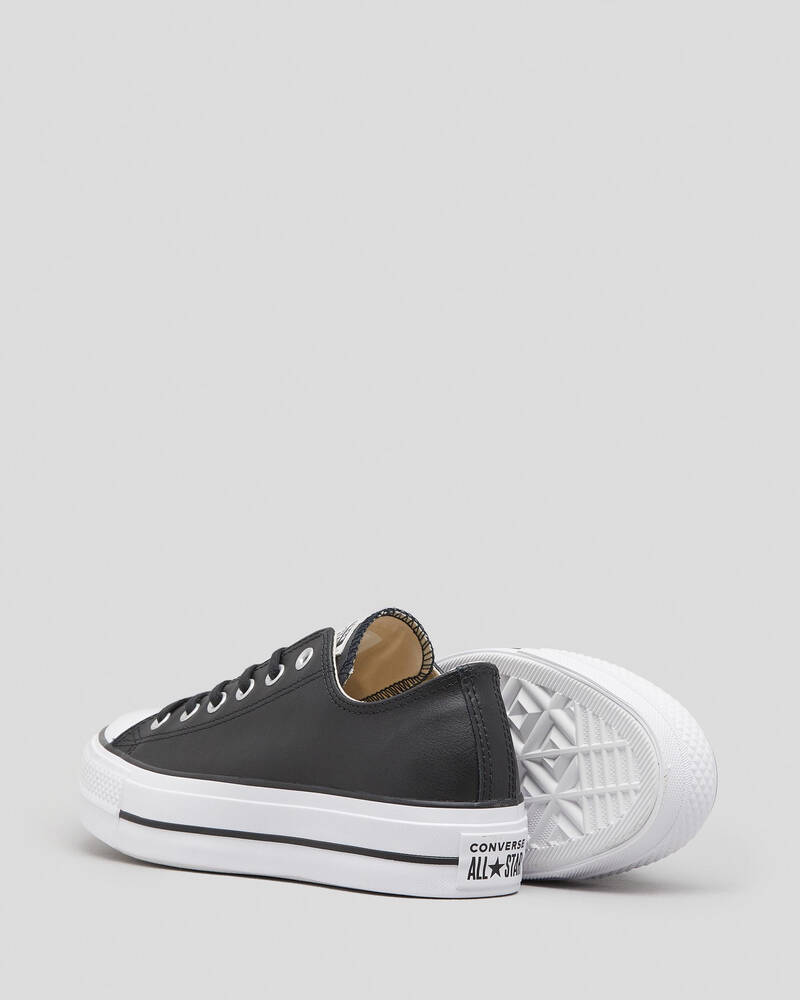 Converse Womens Chuck Taylor All Star Leather OX Platform Shoes for Womens image number null