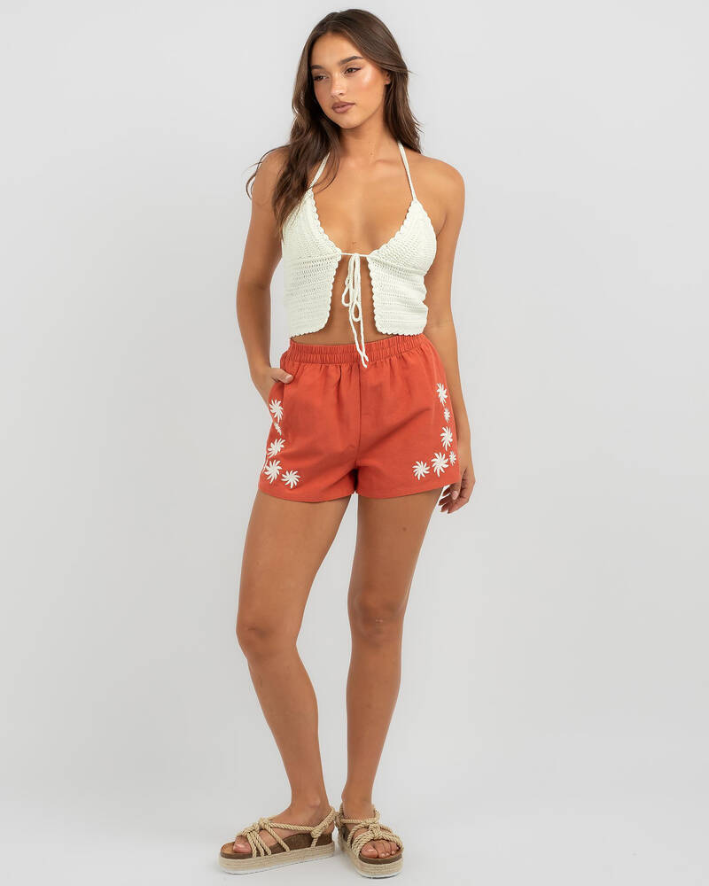 Rhythm Flora Embroidered Shorts for Womens