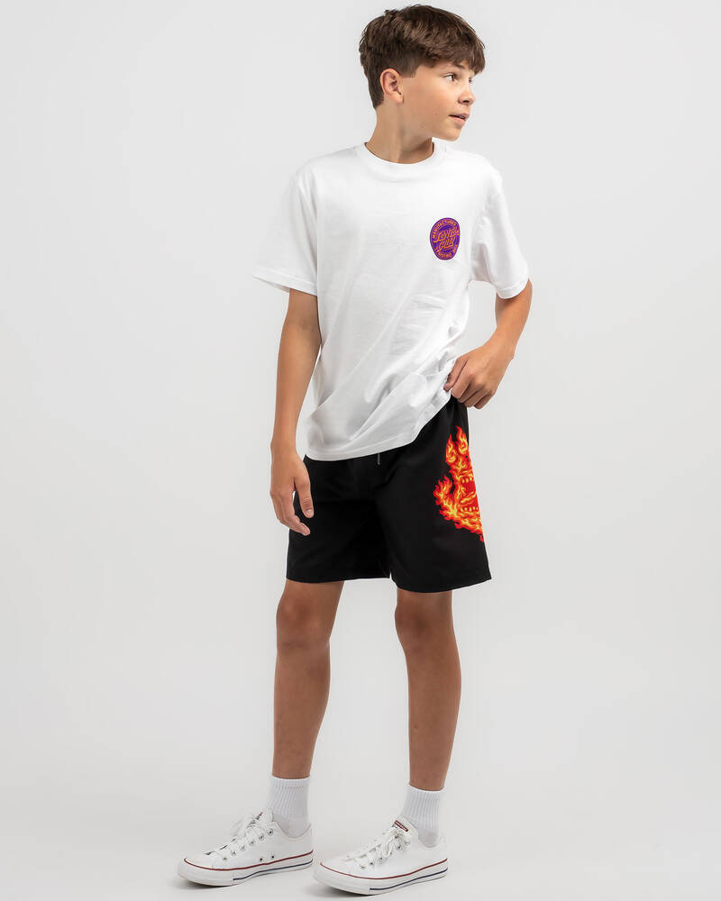 Santa Cruz Boys' Flame Hand Board Shorts for Mens