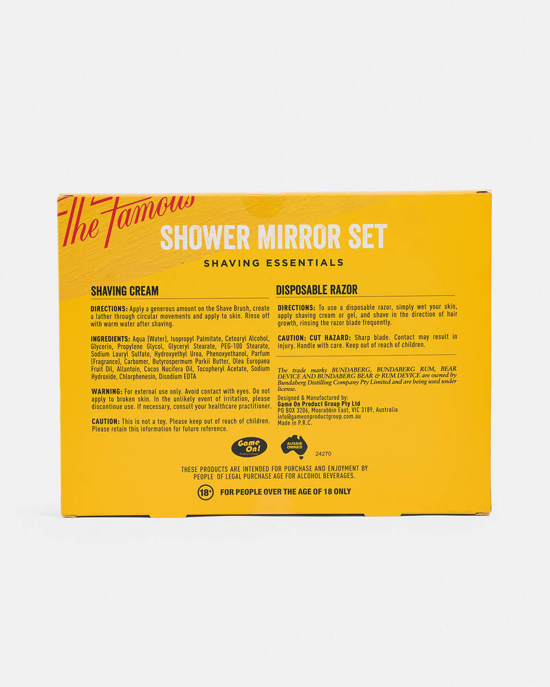 Bundaberg Rum Shower Mirror Set for Mens