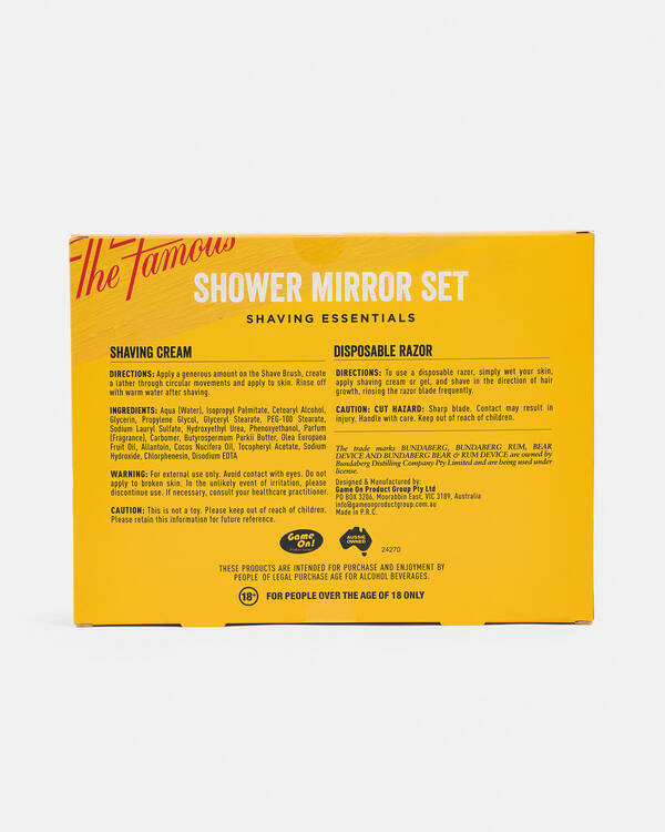 Bundaberg Rum Shower Mirror Set for Mens