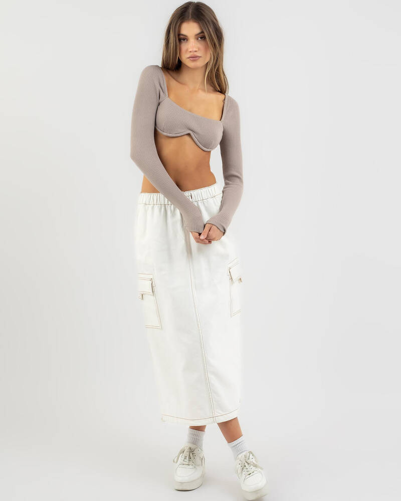 Ava And Ever Stella Long Sleeve Ultra Crop Top for Womens