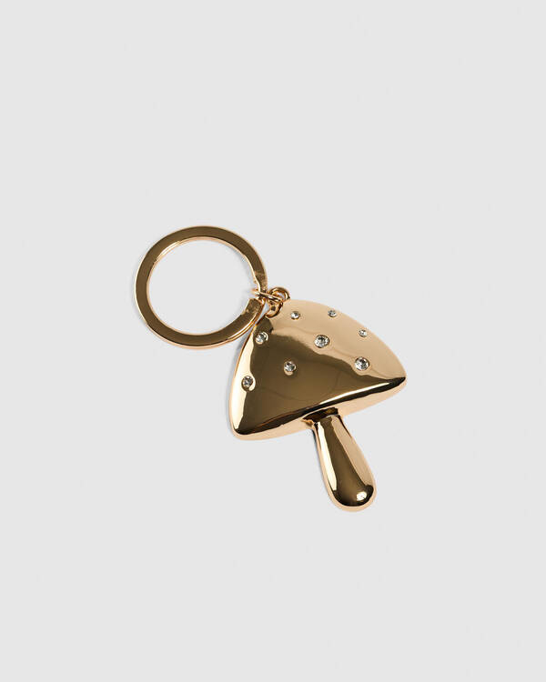 Mushroom Gold Keyring