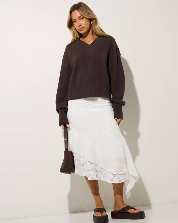 Mooloola Revival V Neck Knit Jumper for Womens