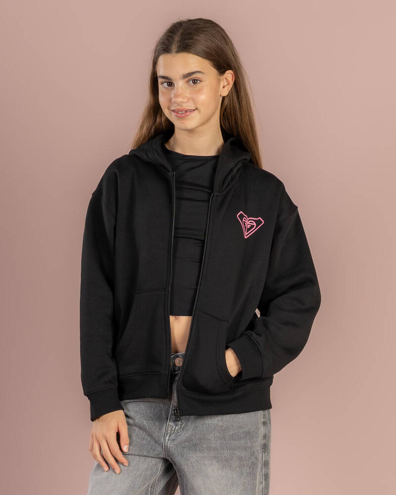 Roxy Girls' Midnight Hike Brushed Zip Through Hoodie for Womens