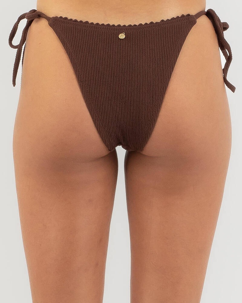 Rhythm Isla Rib Crochet Tie Side Hi Cut Bikini Bottom for Womens
