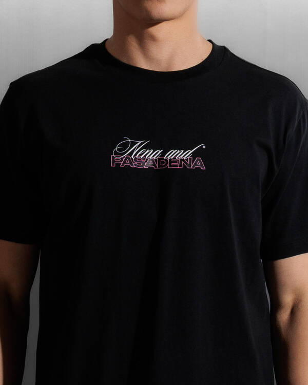 Nena & Pasadena Crimson Dual Curved T-Shirt for Mens