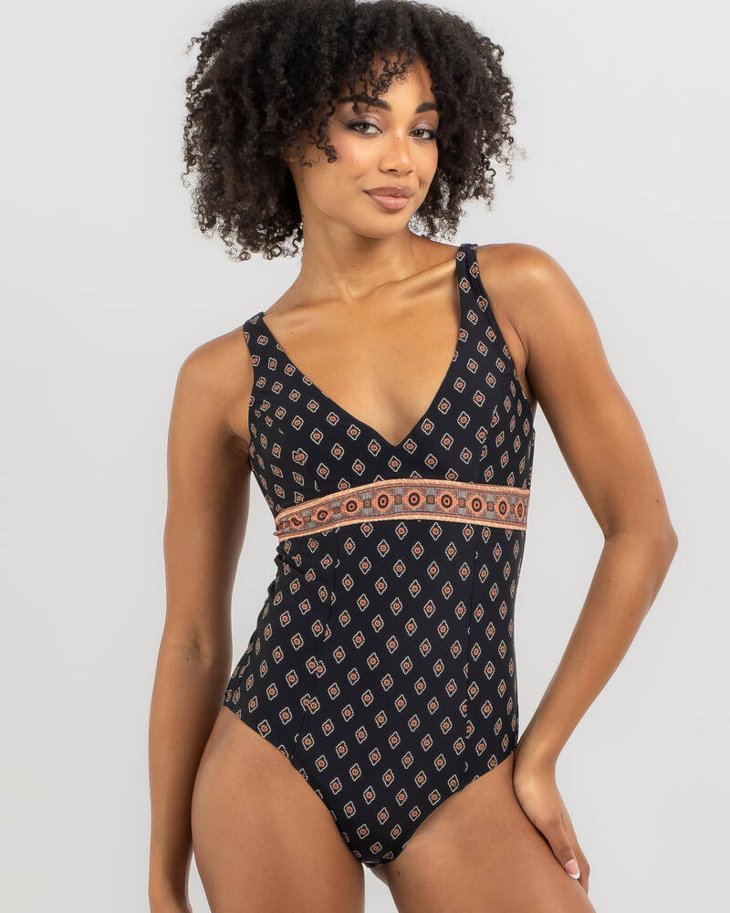 Rip Curl Pacific Dreams D-DD One Piece Swimsuit In Black - FREE