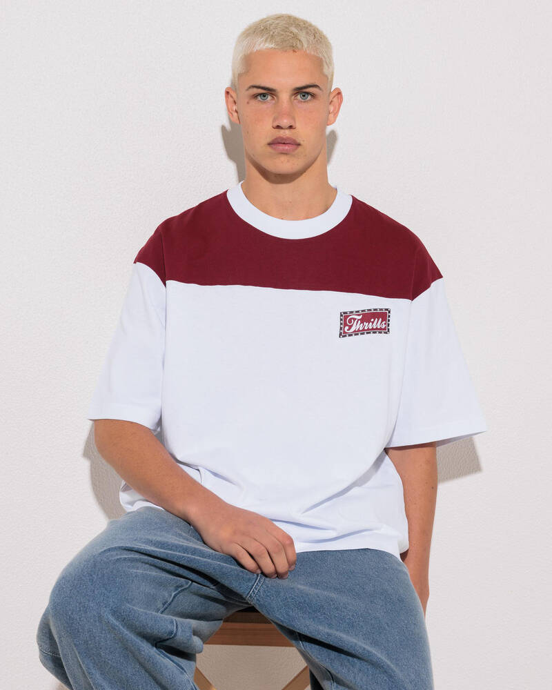 Thrills Make Em Tough Oversize Box Crop Panel Tee for Mens