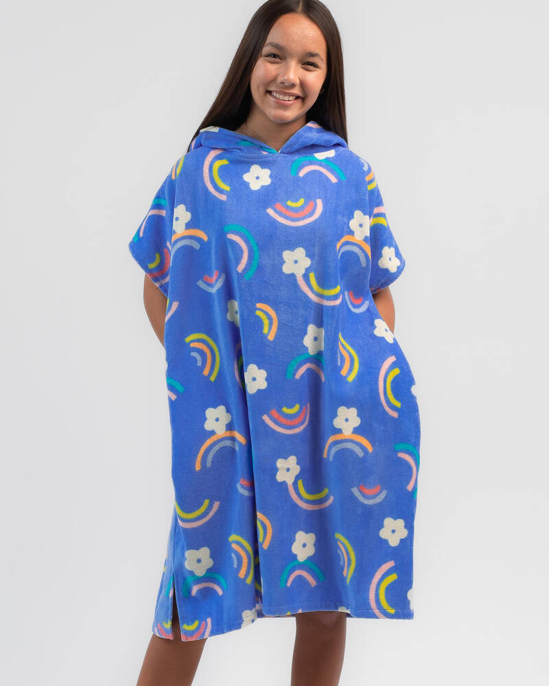Topanga Girls' Rainbows And Daisies Hooded Towel for Womens