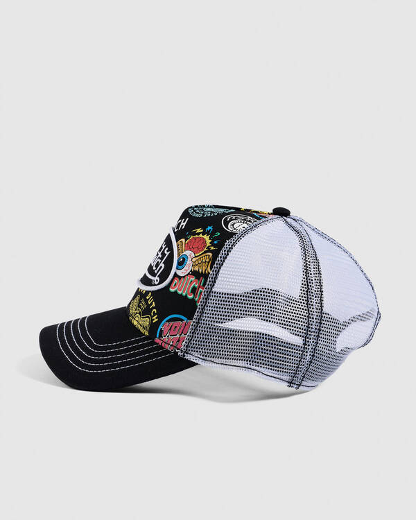 Von Dutch Black Jax Psycho Trucker Cap for Mens