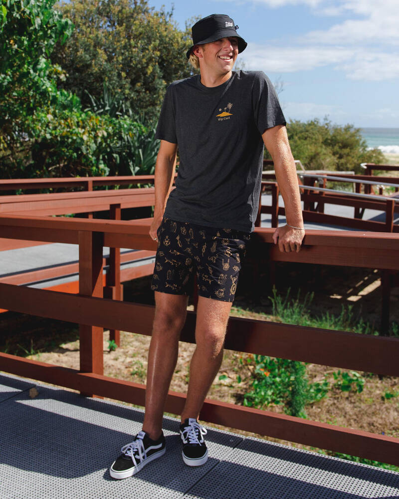 Salty Life Poison Mully Shorts In Black/tan - Fast Shipping & Easy ...