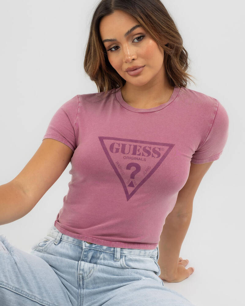 GUESS Vintage Triangle Baby Tee for Womens