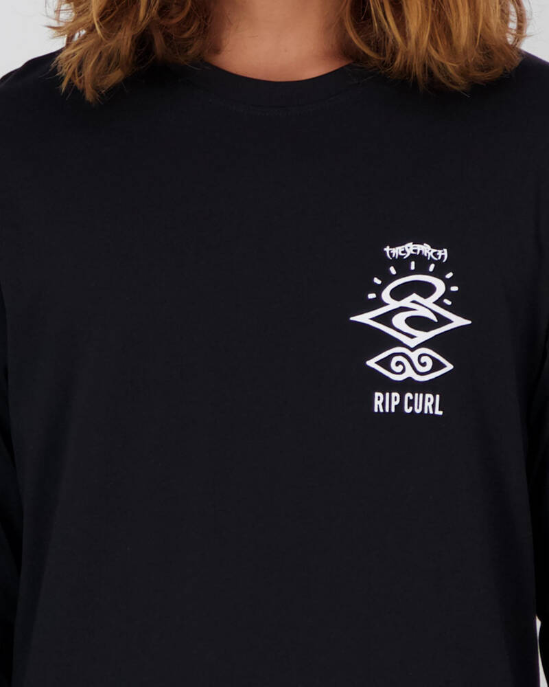 Rip Curl Search Logo Long Sleeve Rash Vest for Mens